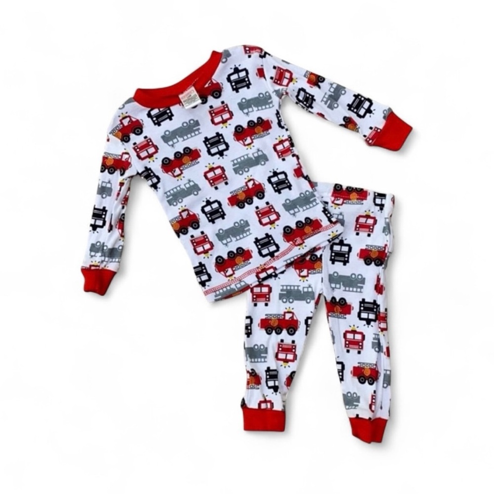 Swiggles Red and White Fire Truck Pajama Set